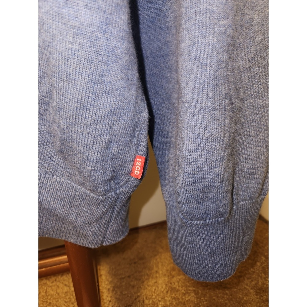 Izod Blue Pullover Knit Cotton Long Sleeve Sweater Size Xl - Picture 3 of 7